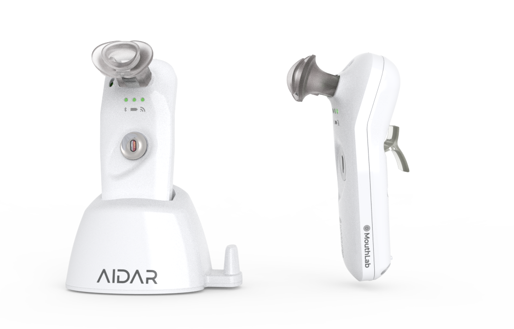 MouthLab device render — a handheld medical device