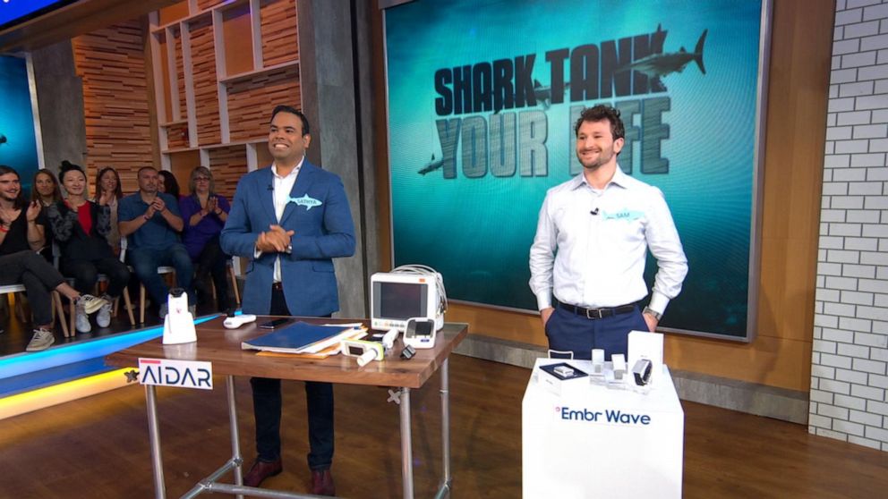 Sathya presenting Aidar on Shark Tank Your Life